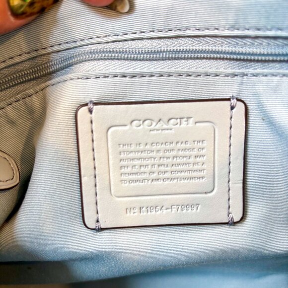 COACH Prairie Satchel - Pale Blue Pebbled Leather - Picture 5 of 6